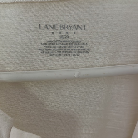 Lane Bryant, ladies, cream cotton, half quarter sleeve blouse. Good condition. - Picture 5 of 6